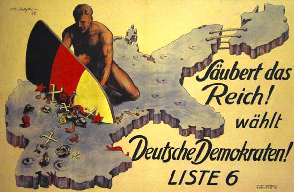 Cartaz do Partido Democrata Alemão (Deutsche Demokratische Partei - DDP) - München - Fui e Vou Voltar - Alessandro Paiva