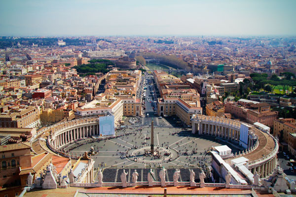 Praça São Pedro vista do domo da basílica, no Vaticano - Roma - Fui e Vou Voltar - Alessandro Paiva