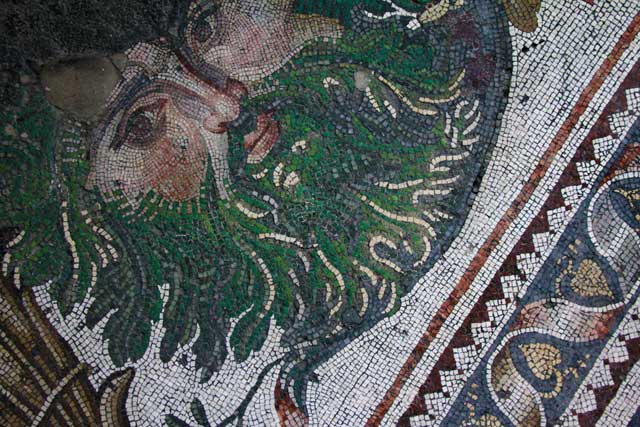 Detalhe de um dos mosaicos do Grande Paleacio de Constantinopla, exibido no Museu dos Mosaicos
