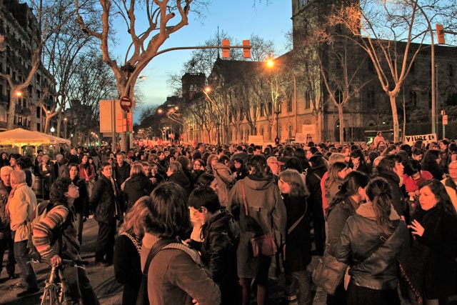 Manifestação feminista na Gran Via