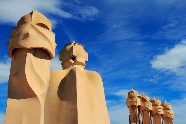 Chaminés no terraço da Casa Milà