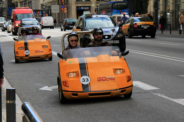 Carrinhos da Go Car, na Via Laietana