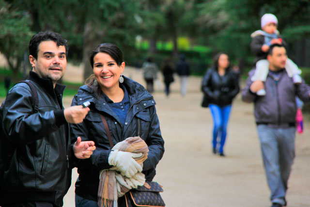 Élcio e Clarice, no Parque del Oeste