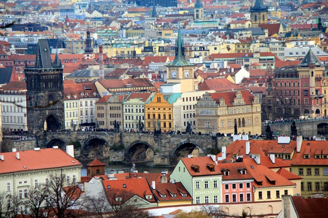 Praga vista do mirante da Praça do Castelo