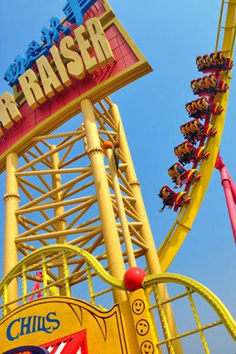 Montanha russa Hair Raiser, no setor The Summit do Ocean Park