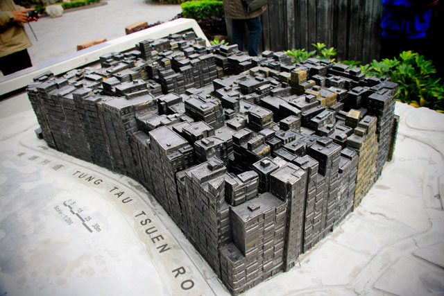 Maquete da Cidade Murada de Kowloon, no Kowloon Walled City Park 