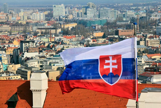 Bratislava vista da Torre da Coroa, no Bratislavský hrad 