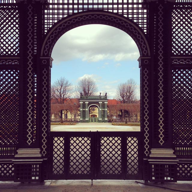 Uma das entradas do Kronprinzengarten, no Schloss Schönbrunn
