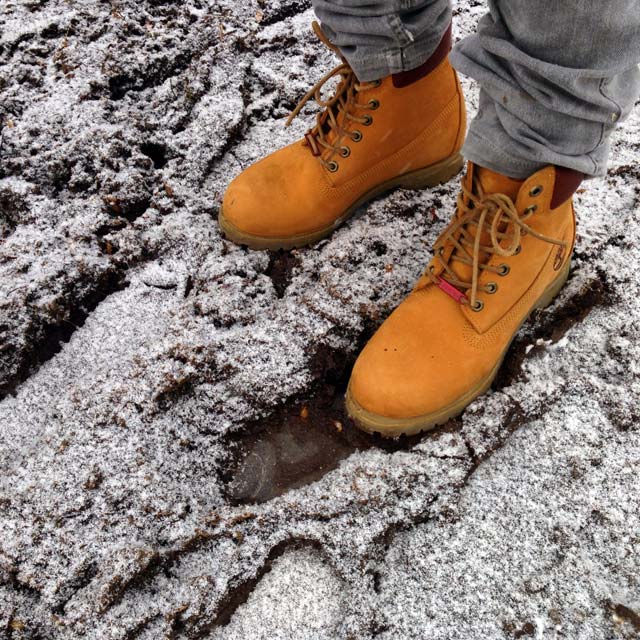 Minhas inapropriadas botas Timberland, na Glaciar Martial (via Instagram)