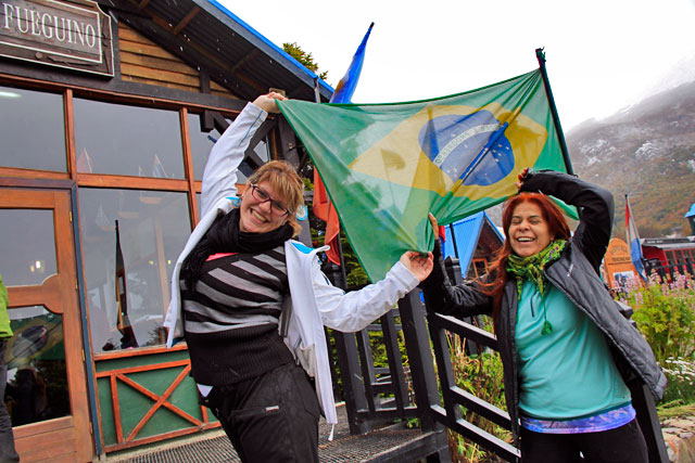 Cintia e Isabel, na estação do Tren del Fin del Mundo