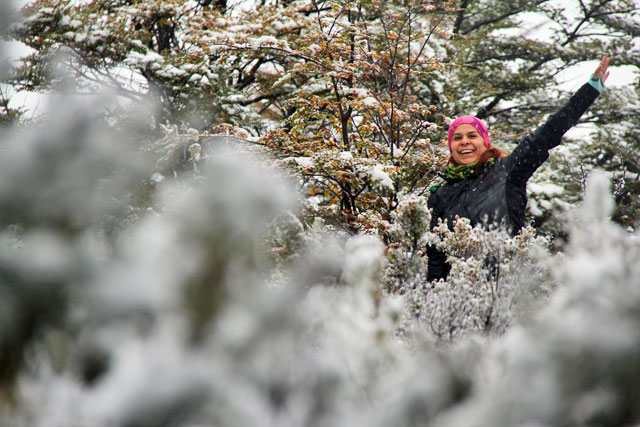 Isabel, na Senda Pampa Alta, no Parque Nacional Tierra del Fuego
