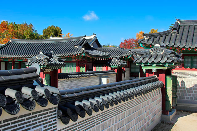 Pavilhões do complexo do Palácio Gyeongbokgung 