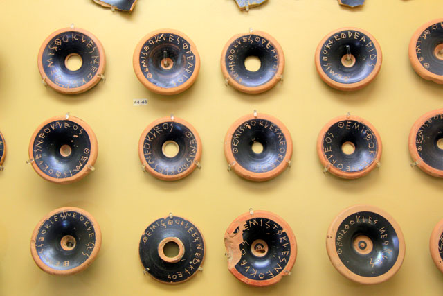 Óstracos, no Museu da Ágora Antiga