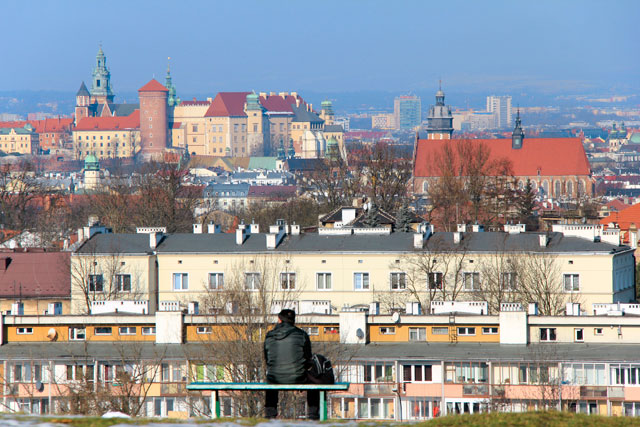 Cracóvia vista da base do Monte Krakus