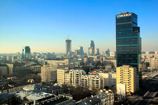 Centro de Varsóvia visto do Hotel Hampton by Hilton