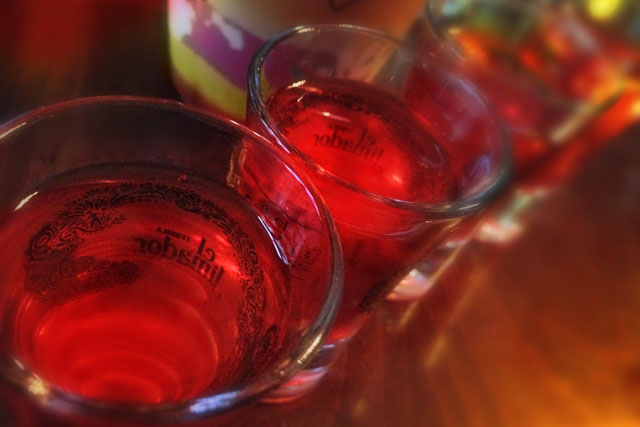 Shots servidos no La Fiesta Tequila Bar