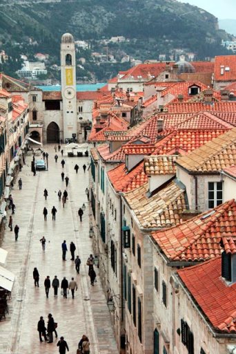 Stradun vista das Muralhas de Dubrovnik
